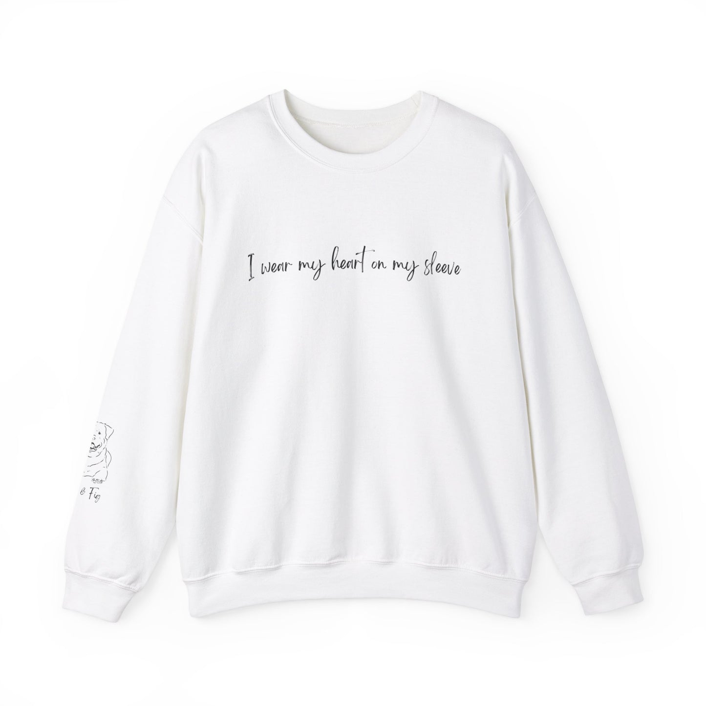 Personalized Heart on Sleeve Rottweiler Crewneck Sweatshirt
