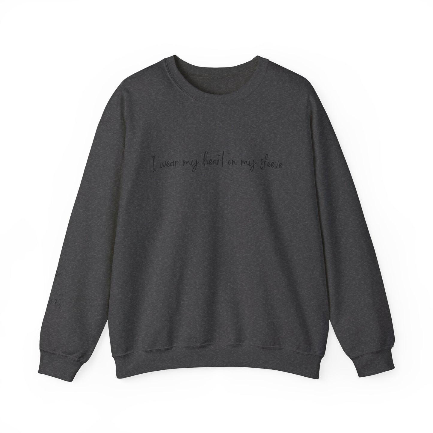 Personalized Heart on Sleeve Rottweiler Crewneck Sweatshirt