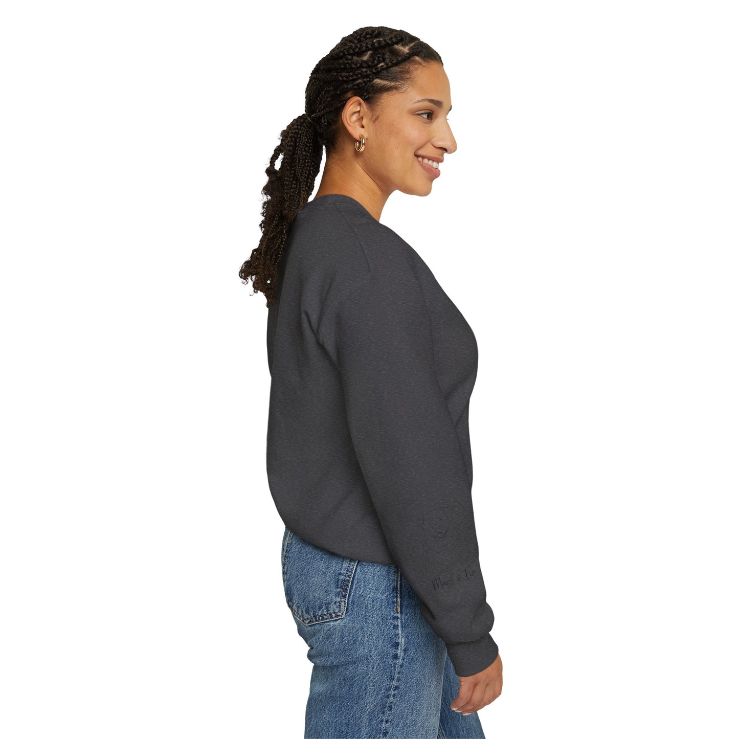 Personalized Heart on Sleeve Rottweiler Crewneck Sweatshirt