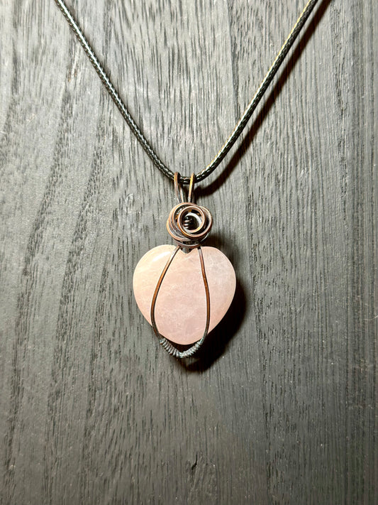 Rose Quartz Heart Pendant