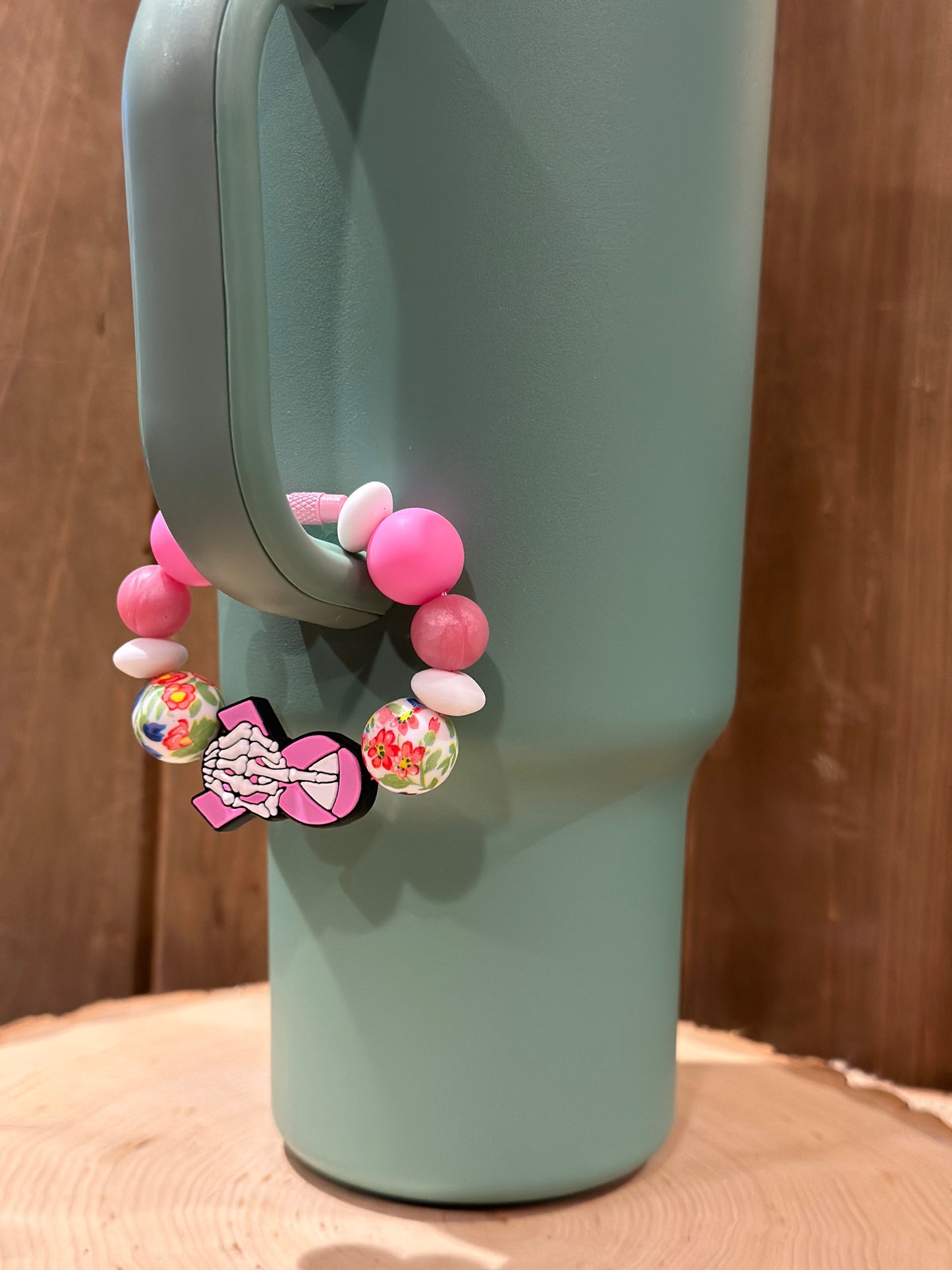 Drink Cup Charm Breast Cancer Awareness