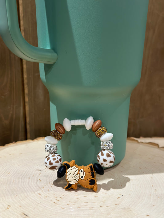 Drink Cup Charms Highland Cow